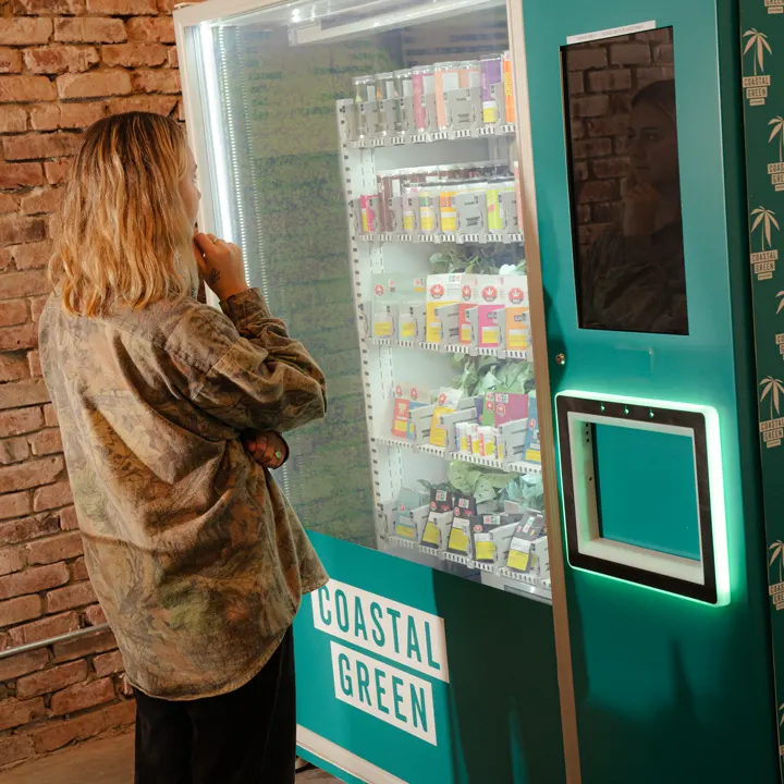 Coastal Green branded vending display