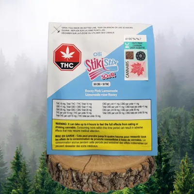 Olli Stikistix Sour Razzy Pink Lemonade CBG:THC Chews · 10g